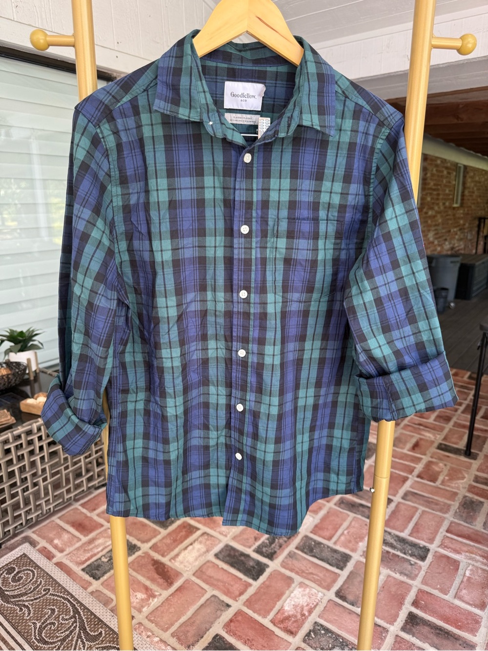 Goodfellow & Co Men's Plaid Button Down Shirt S NWT